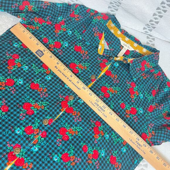 Matilda Jane Fa La La Floral Gingham Shirt Dress Long Sleeve Button Down - Picture 10 of 12